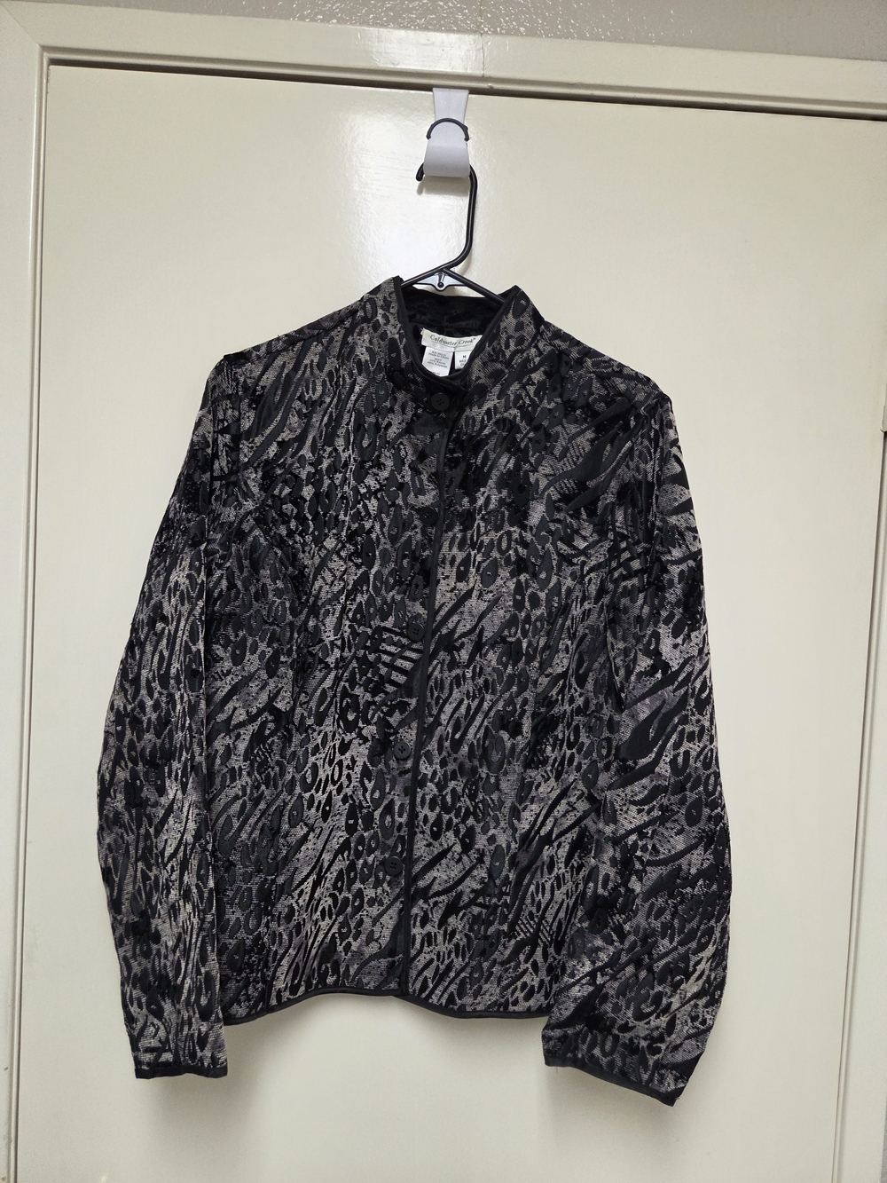 Vintage 90s Coldwater Creek Animal Print Jacquard Boho Jacket Size Medium